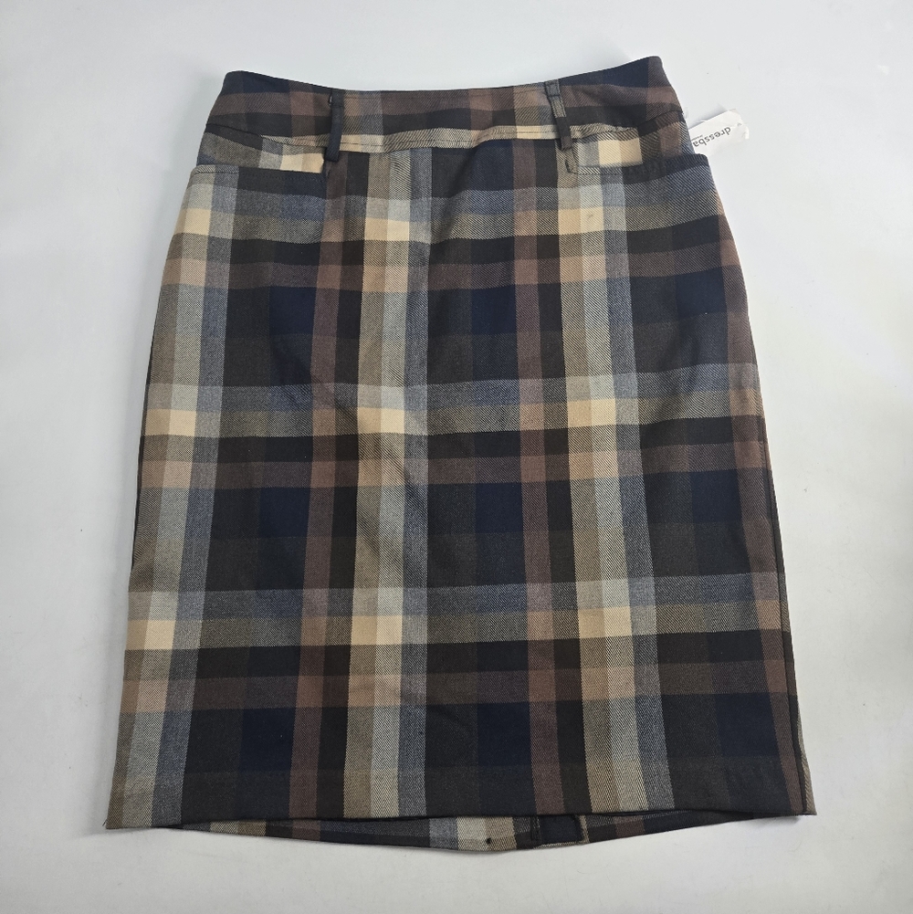 NEW Brown Plaid Skirt 8